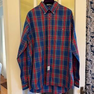 Vintage South Channel Bold Plaid Long Sleeve Shirt Size LT Big & Tall